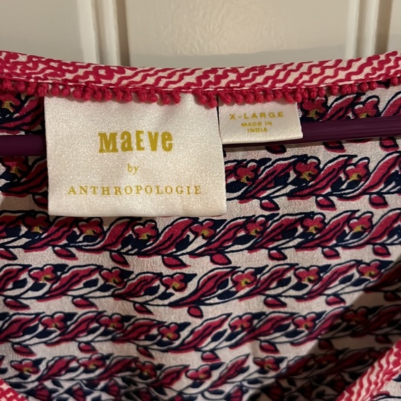 Maeve Lilyana Tiered Silk Blouse Size XL Runs Large - Picture 3 of 5